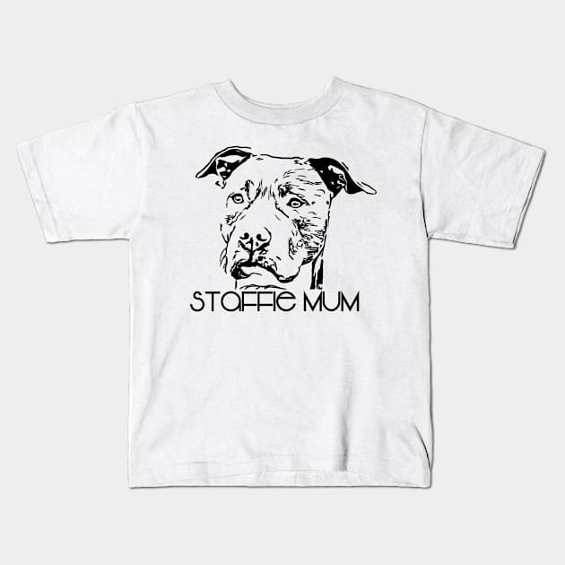 Staffie Mum Design Kids T-Shirt by NikkiBear67